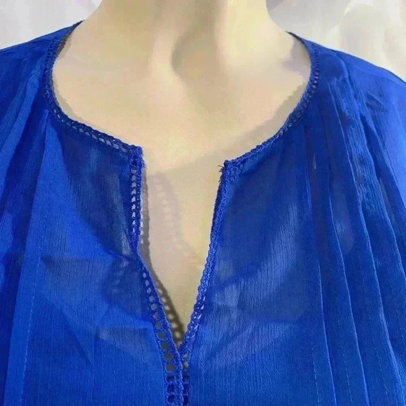 Valerie Stevens Womens Galaxy Blue Blouse‎ - Picture 8 of 10